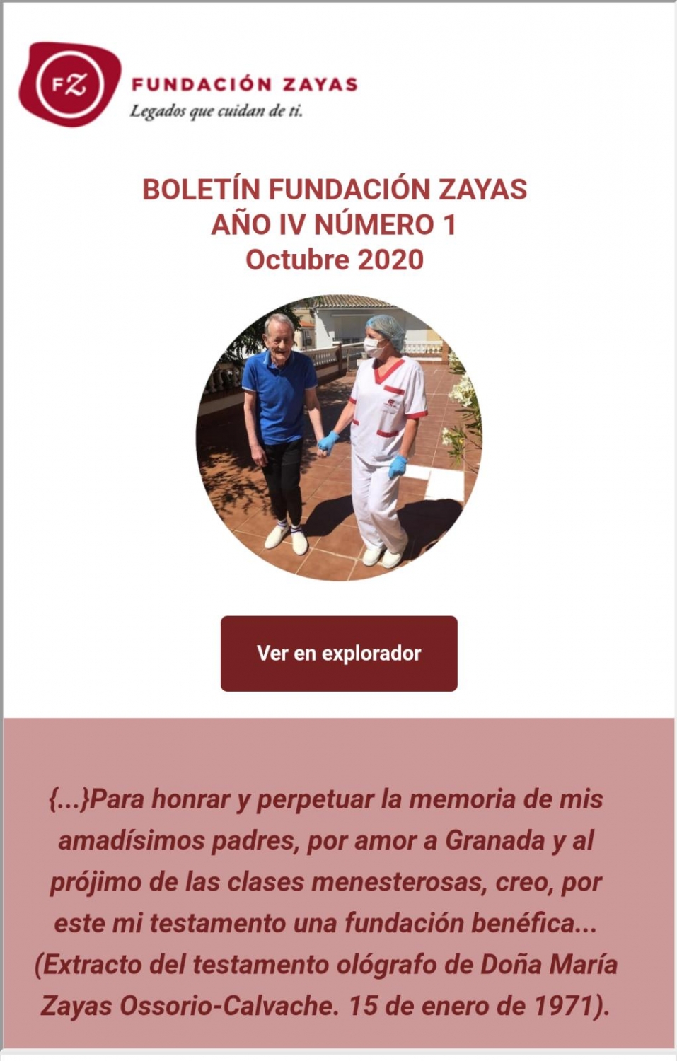 Nuevo Boletín Informativo de Fundación Zayas